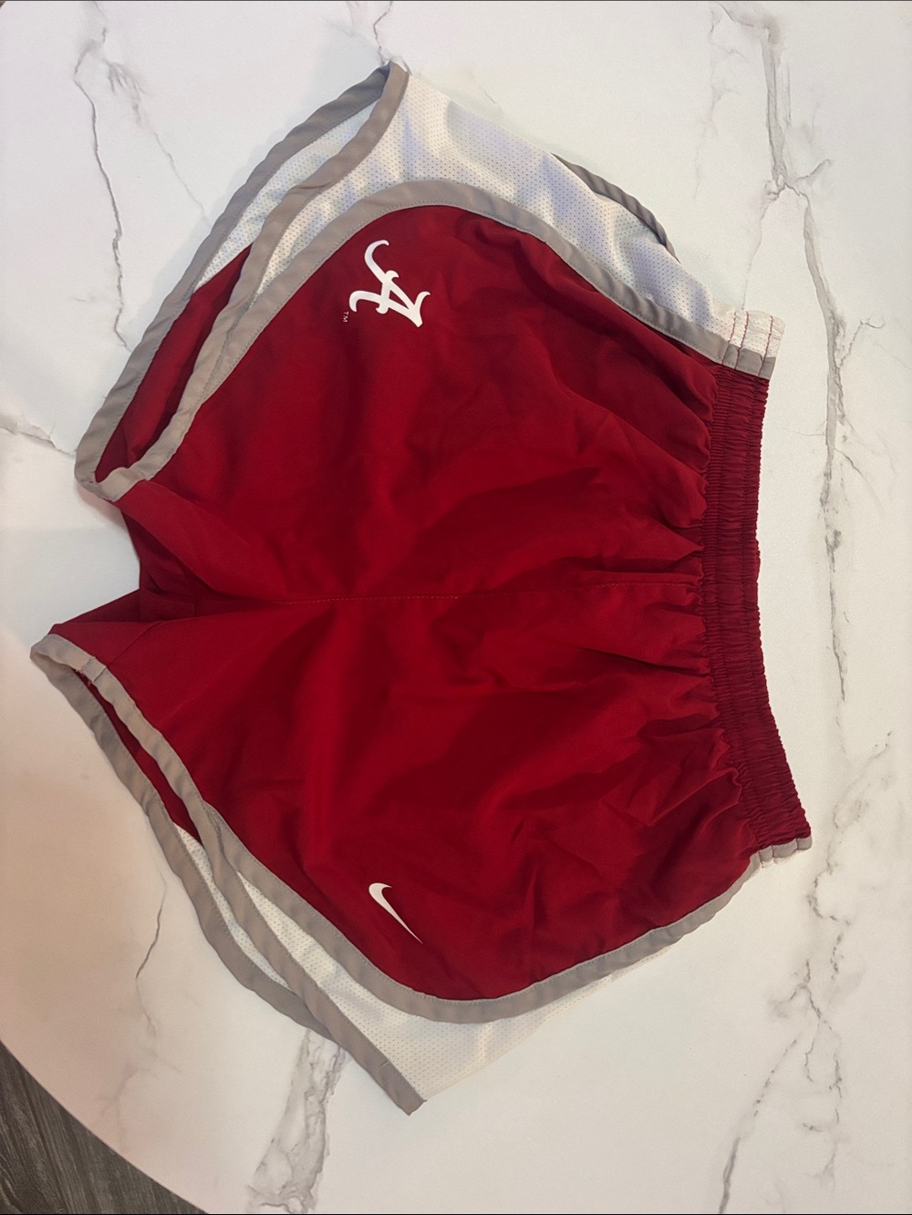 Nike Red and White Running Shorts